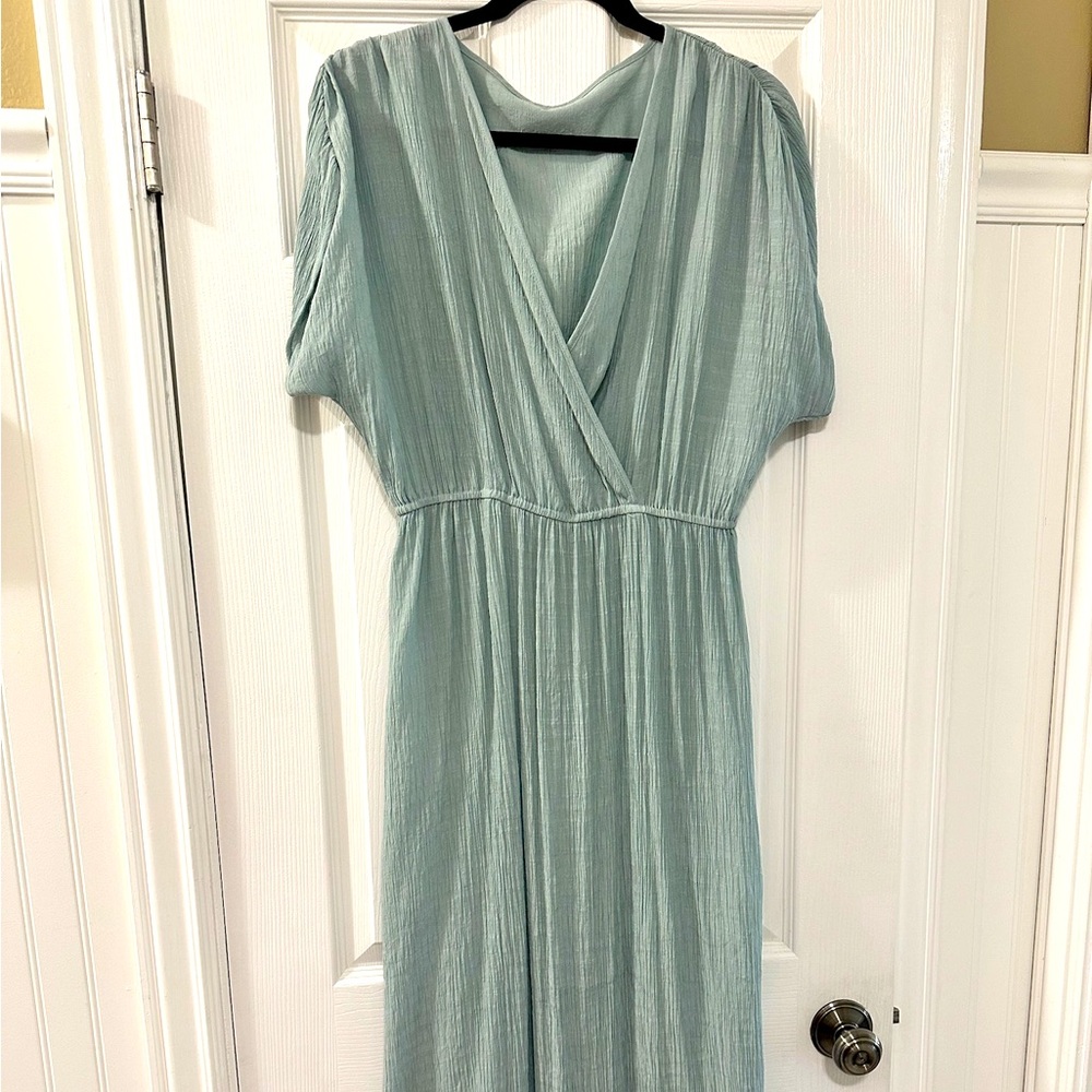 Cupshe Green Maxi Dress V-Neck Dolman Sleeve